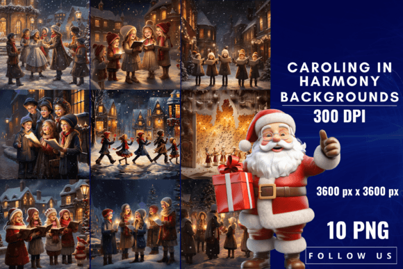 Caroling in Harmony Backgrounds: Digital Festive Cheer