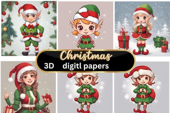 Christmas 3D Elf Backgrounds: A Designer's Holiday Toolkit