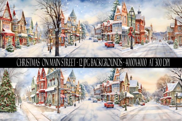 Christmas on Main Street Backgrounds: A Festive Design Toolkit