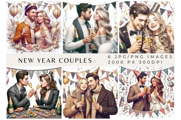 Designing for Celebration: New Year Couples Backgrounds