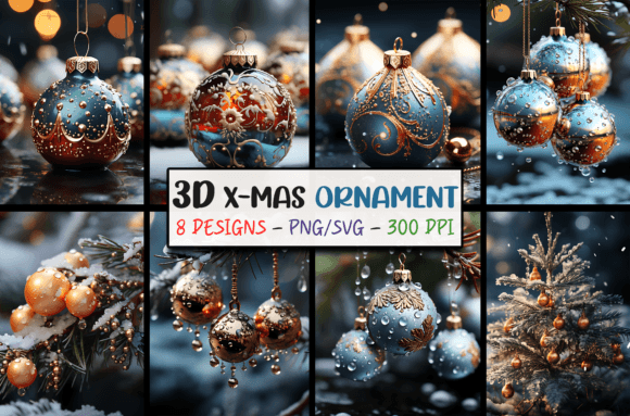 Elevate Your Holiday Projects with 3D Christmas Backgrounds - Ornaments SVG