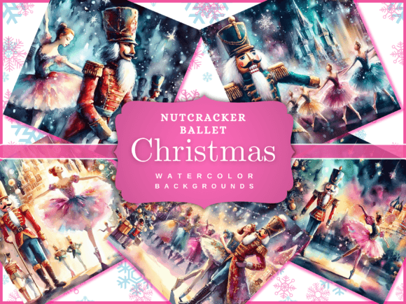Enchanting Nutcracker Ballet Christmas Backgrounds for Projects
