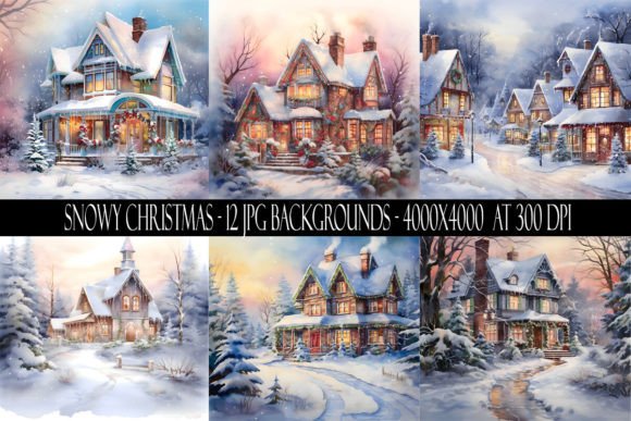 Enchanting Snowy Christmas Backgrounds for Designers