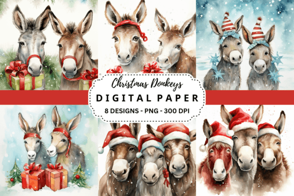 Funny Christmas Donkeys Backgrounds: A Designer's Delight