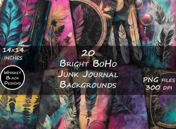 Infuse Free-Spirited Charm with Bright BoHo Junk Journal Backgrounds