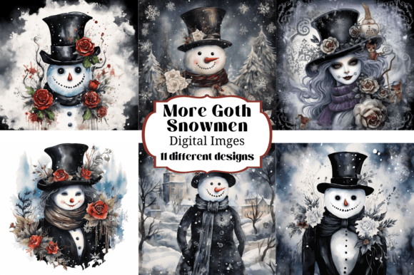 More Grunge Goth Snowmen Backgrounds: Dark Winter Textures