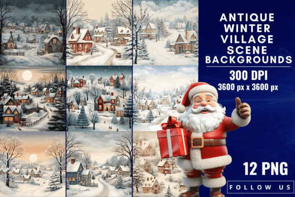 Timeless Charm: Using Antique Winter Village Scene Backgrounds