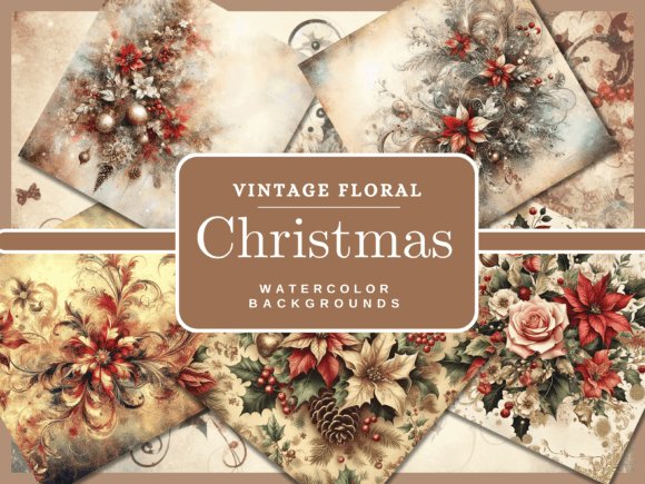 Timeless Elegance: 25 Vintage Floral Christmas Backgrounds