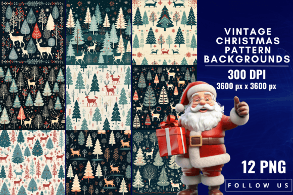Timeless Holiday Charm: Vintage Christmas Pattern Backgrounds
