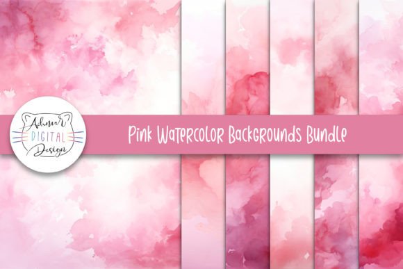 Unlock Soft Elegance with This Pink Watercolor Backgrounds Bundle