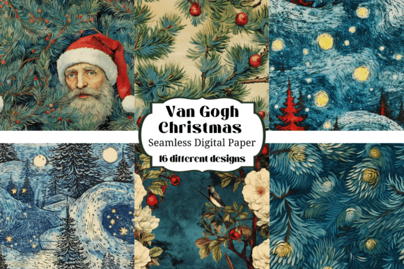 Van Gogh Christmas Backgrounds: A Swirling Holiday Palette