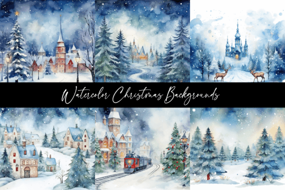 Watercolor Christmas Backgrounds: Festive Artistry for Your Designs