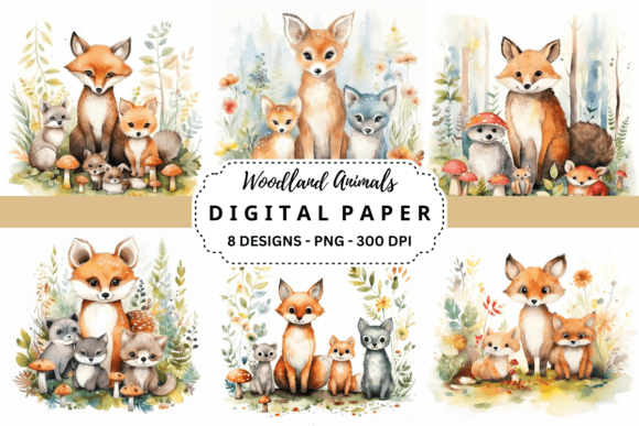 Woodland Animals Watercolor Backgrounds: A Designer's Nature Toolkit